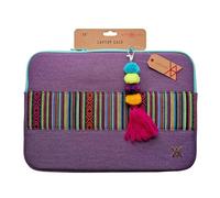 WONDEE VamVam Custodia pc 14 Pollici, Borsa per Laptop tessuto decorativo ricamato in stile etnico e bellissimo tiratore, imbottita e rinforzata con cerniera - Compatibile con Macbook e tutti