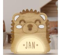 WONDEE Vintiun Regalo Bebe Nascita Personalizzato, [4 Modelli] Lampada Notturna Bambino e Bambino Personalizzata di Riccio - Lampada da Comodino Camera da Letto Led, Decorazione Camera Bambino,