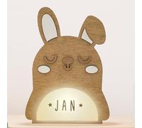 WONDEE Vintiun Regalo Bebe Nascita Personalizzato, [4 Modelli] Lampada Notturna Bambino e Bambino Personalizzata Coniglio - Lampada da Comodino Camera Led, Decorazione Camera Bebe, Ragazzo e Ragazze