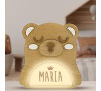 WONDEE Vintiun Regalo Bebe Nascita Personalizzato - Lampada Notturna Bambino Orso [4 Modelli] - Lampada da Comodino Camera Led, Decorazione