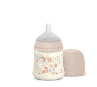 Suavinex, Biberon da 150 ml, con Tettarella Simmetrica in Silicone SX Pro e Valvola Anticolica. Biberon con tettarella a flusso lento (S). Neonati +0 mesi. Wonderland Fiori Rosa