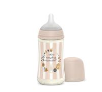 Suavinex, Biberon da 270 ml, con Tettarella Simmetrica in Silicone SX Pro e Valvola Anticolica. Biberon con tettarella a flusso medio (M). Per bambini +3 mesi. nderland, Rosa