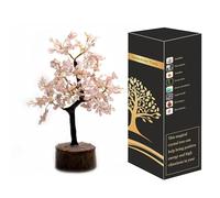Wonder Care Albero di quarzo rosa per energia positiva e decorazione della casa, Feng Shui Decor (300 perline)