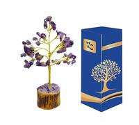 Wonder Care Amethyst Chakra Baum des Lebens - Kristallbaum für Positive Energie, handgefertigter Edelsteinbaum - Feng Shui Dekor, Viel Glück Geldbaum - Lila Heilkristalle für spirituelle Weisheit
