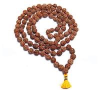 Wonder Care Autentico Rudraksh Mala con rosario Mukhi - Veri semi di Rudraksha himalayano, Ornamento religioso, Rosario Japa Mala Collana - Importato dal Nepal, Unisex