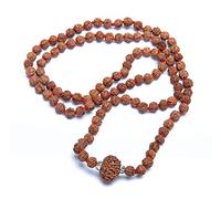 Wonder Care Autentico Rudraksh Mala con rosario Mukhi - Veri semi di Rudraksha himalayano, Ornamento religioso, Rosario Japa Mala Collana - Importato dal Nepal, Unisex