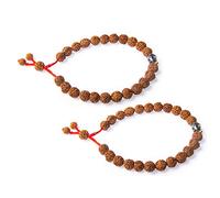 Wonder Care Authentic Rudraksh Natural 5 Face Mala con 108 + 1 perlina - Real Himalayan Rudraksha Seeds ornamento religioso rosario Japa Mala, collana importata dal Nepal, misura unica, Perline in