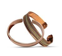 Wonder Care Bracciale in rame puro per donna e uomo Copper Kada per uomo Fascia magnetica in rame con custodia in velluto e scatola regalo (confezione da 2)