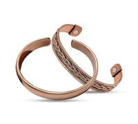 Wonder Care Bracciale in rame puro per donna e uomo Copper Kada per uomo Fascia magnetica in rame con custodia in velluto e scatola regalo (confezione da 2)