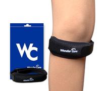 Wonder Care Cinturino per ginocchio in neoprene con cuscinetti in gel di silicone, cinturino per ginocchio per allenamento e sport, cinturino per tendine rotuleo regolabile per uomo e donna (1, nero)