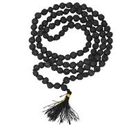 Wonder Care - Collana originale naturale con perle sacre Pietra semipreziosa Mala per rosario Mala Healing Spiritualmente energizzata Religiosa e meditazione (Lava Mala)
