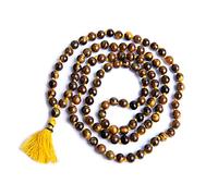 Wonder Care - Collana originale naturale con perle sacre Pietra semipreziosa Mala per rosario Mala Healing Spiritualmente energizzata Religiosa e meditazione (Tiger Eye Mala)