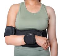 Wonder Care Immobilizzatore per spalla sinistra e destra, bendaggio elastico con fascia per braccio per clavicola, stabilizzatore per spalla, supporto per compressione, Nero, Taglia-1(25"-30")