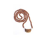Wonder Care - Originale nepalese 1 Mukhi Rudraksha Bead Mala/Rudraksha Bead Rudra naturale (108+1) rosario per meditazione (1 collana Mukhi Jaap Mala)