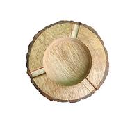Wonder Care Posacenere per sigarette in legno rotondo originale da 14 cm, per esterni e interni, posacenere in legno, realizzato a mano, in legno antico, originale