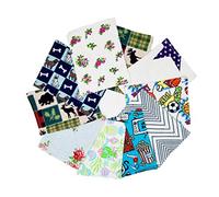 Wonder Care - Salviette per bambini in flanella, riutilizzabili e lavabili, 12,7 x 17,8 cm, biodegradabili, compostabili, vegane, in plastica, senza registrate, 2 strati, 100% cotone, stampe a colori assortiti (25 pezzi)