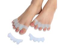 Wonder Care Separatore per dita dei piedi in silicone, cuscinetti in gel, correttore per alluce valgo, raddrizzatore per alluce valgo, yoga, barella, martello per alluce valgo, bianco [coppia di 1-2