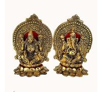 Wonder Care Statua in Metallo di Ganesha e Lakshmi per Pooja di Diwali, articoli decorativi, idolo di Ganesh per auto, decorazione per casa e Mandir |
