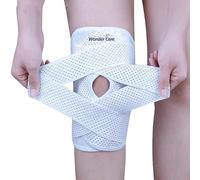 Wonder Care Tutore per ginocchio a compressione per dolore al ginocchio, sport, corsa, lesioni al menisco e sollievo del legamento crociato anteriore Supporto per ginocchio in rete d'aria Bianco 1 pz