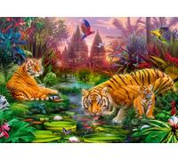 Wonder Forge Tiger Family - Puzzle da 1000 pezzi per adulti, pezzi unici e perfettamente aderenti, immagini divertenti e vivaci