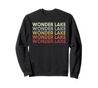 Wonder Lake Illinois Wonder Lake IL Retro Vintage Testo Felpa