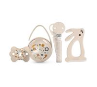 Suavinex, Regalo per Neonati. Set regalo con: Ciuccio con tettarella simmetrica SX Pro per neonati 0/6 mesi + Clip + Portaciuccio Duo + Massaggiagengive in silicone. (4 pezzi). Wonderland Rosa