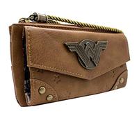 Wonder Woman DC Stelle & Strisce Abito da Guerriera Emblema Borsa/Portamonete Clutch Tasca per Monete & Porta Carte, Rosso