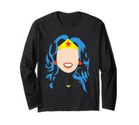 Wonder Woman Large Face Maglia a Manica