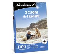 Wonderbox - Cofanetto Regalo - 2 Cuori e 4 Zampe - 1300 soggiorni - 1 o 2 Notti con Colazione - 2 Persone - Strutture Pet Friendly - Hotel 3* e 4*, Residence, dimore di Charme…