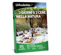 WONDERBOX - Cofanetto Regalo - 3 Giorni & 2 Cene nella Natura - Per 2 Persone - 2 Notti + 2 Colazioni + 2 cene - Strutture immerse nel verde - Idee Regalo di coppia