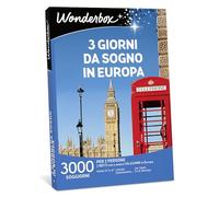 WONDERBOX - Cofanetto Regalo - 3 Giorni da Sogno in Europa - 1660 Soggiorni - 2 Notti + 2 Colazioni - Regali Di Coppia - 2 Persone