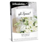 WONDERBOX - Cofanetto Regalo - Viva Gli sposi - Passioni - 3800 Soggiorni - Per 2 Persone - 1 Notte con Cena di Degustazione + Attività Benessere o 2 Notti con 1 Cena - Regalo di Matrimonio, di nozze