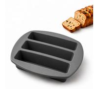 Wondercook - Stampo per torta in silicone platinio per 3 torte rettangolari - Antipasto pasticceria torta mini torta brioche e pane madeleine finanziario - Compatibile con torte o forno