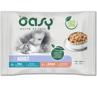 wonderfood spa Oasy Gatto Bocconcini Multipack Adulto Tonno+Salmone Cf. (4X85) Gr