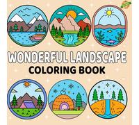 Wonderful Landscape Coloring Book for Adults and Kids, Bold and Easy Simple Big Designs for Relaxation Featuring Landscapes,UFO, Flowers, Cute Things And Many More (Bold & Easy Coloring Pages)