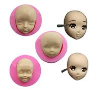 WonDerfulC - Set di 3 stampi in silicone a forma di testa umana per torte, argilla, candele, sapone