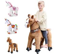 WondeRides Cavallo Giocattolo per Bambini 4-9 Anni, Pony da Equitazione Meccanico, Gioco di Ruolo per Ragazzi e Ragazze, Giocattolo da Equitazione, Taglia 4, Marrone