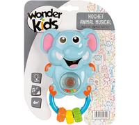 Wonderkids Sonaglio animale musicale con luce e suono, giocattolo di risveglio per bambini 6 mesi in su, modello casuale