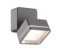 Wonderlamp - Applique LED da esterno Rades 6 W, forma quadrata, luce neutra, IP54, applique moderna, struttura orientabile, nero
