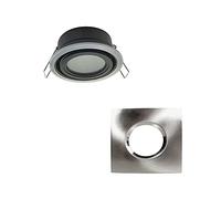 wonderlamp - Da incasso esterno/interno Lutar, Quadrato con anello abbellimento, Impermeabile IP 65, Incassabile moderno Nichel