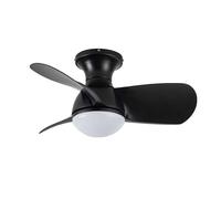wonderlamp Ventilatore da soffitto piccolo ø64 cm silenzioso LED Mancato nero CCT 3000-4000-6000K, intensità regolabile 20 W