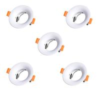 wonderlamp W - E000129 - Confezione da 5 pezzi anello da incasso Basic II rotondo bianco Portalampada GU10 incluso.