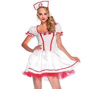 Wonderland W40014 - Costume da Donna, Taglia L (42-44), Colore: Bianco/Rosso
