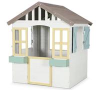 WONDERMAKE® Casetta giocattolo per bambini, in legno con 2 fioriere e magn. Porta + finestra, casetta giocattolo per bambini a partire dai 3 anni in su, resistente alle intemperie, piccola altezza