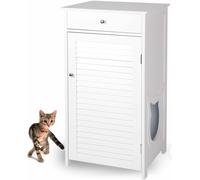 WONDERMAKE Mobiletto Porta Lettiera Gatto In MDF Bianco 61001