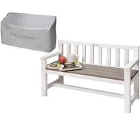 WONDERMAKE® Panchina da giardino per bambini, in legno, resistente alle intemperie, con copertura in tessuto e schienale, 2 posti, per bambini, in legno massiccio, da giardino, per esterni, in legno