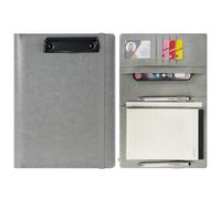 Wonderpool A4 A5 Appunti in PU pelle Partfolio Notepad Porta moduli - Intervista Planner Meeting Scrittura Padfolio File Porta documenti per ufficio Viaggi Scuola Hotel Ospedale (Grigio, A5)