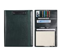 Wonderpool A4 Appunti in PU pelle Partfolio Notepad Porta moduli - Intervista Planner Meeting Scrittura Padfolio File Porta documenti per ufficio Viaggi Scuola Hotel Ospedale (A4,Verde)