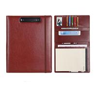 Wonderpool A4 Appunti in PU pelle Partfolio Notepad Porta moduli - Intervista Planner Meeting Scrittura Padfolio File Porta documenti per ufficio Viaggi Scuola Hotel Ospedale(A4,Marrone)