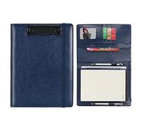 Wonderpool A5 Appunti in PU pelle Partfolio Notepad Porta moduli - Intervista Planner Meeting Scrittura Padfolio File Porta documenti per ufficio Viaggi Scuola Hotel Ospedale (A5,Blu)